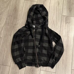 NSF Black and Dark Gray Buffalo Plaid Zip Hoodie